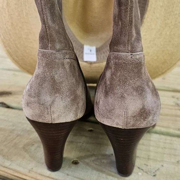 Vero Cuoio Women's Brown Boots 8.5 M Suede Tan NWT Heeled‎ - Picture 5 of 12